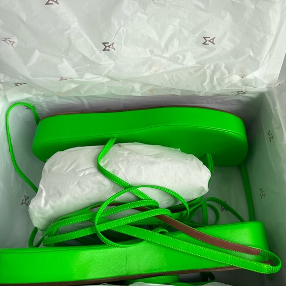 Amina Muaddi Jane Sandal in Green - Picture 6 of 9